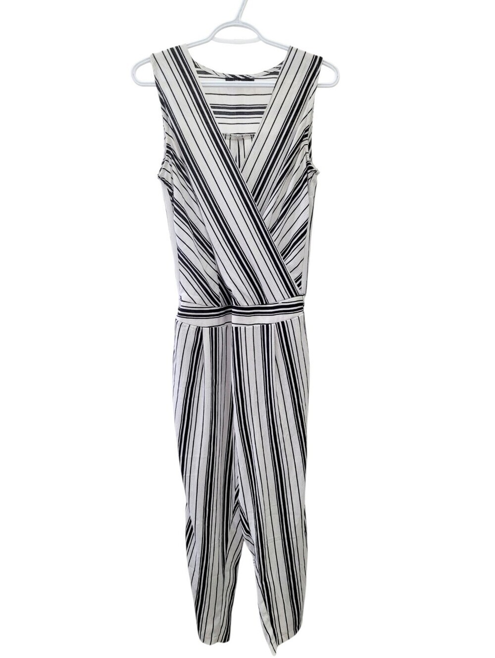 Unika Black & White Stripes Jumpsuit Size: Small